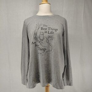 Life Is Good Winnie the Pooh Best Things Gray LS T-Shirt Sz XL